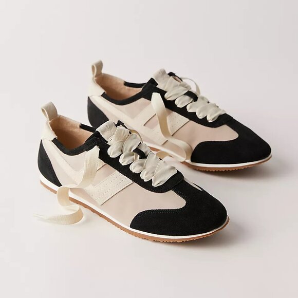 NEW FREE PEOPLE aces tennis shoe in chalk/desert sand $128 RETAIL 2511 4S2 - Picture 3 of 7